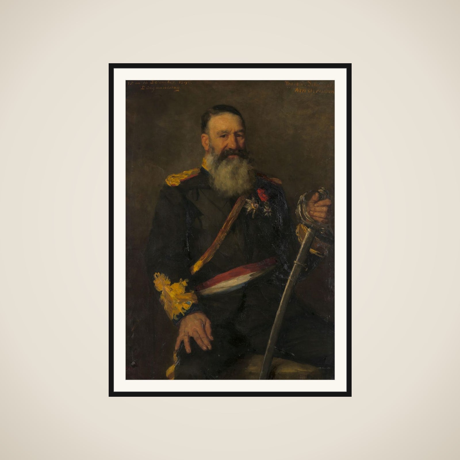 Piet J. Joubert (1831-1900). Commandant-generaal van de Zuid-Afrikaanse Republiek framed