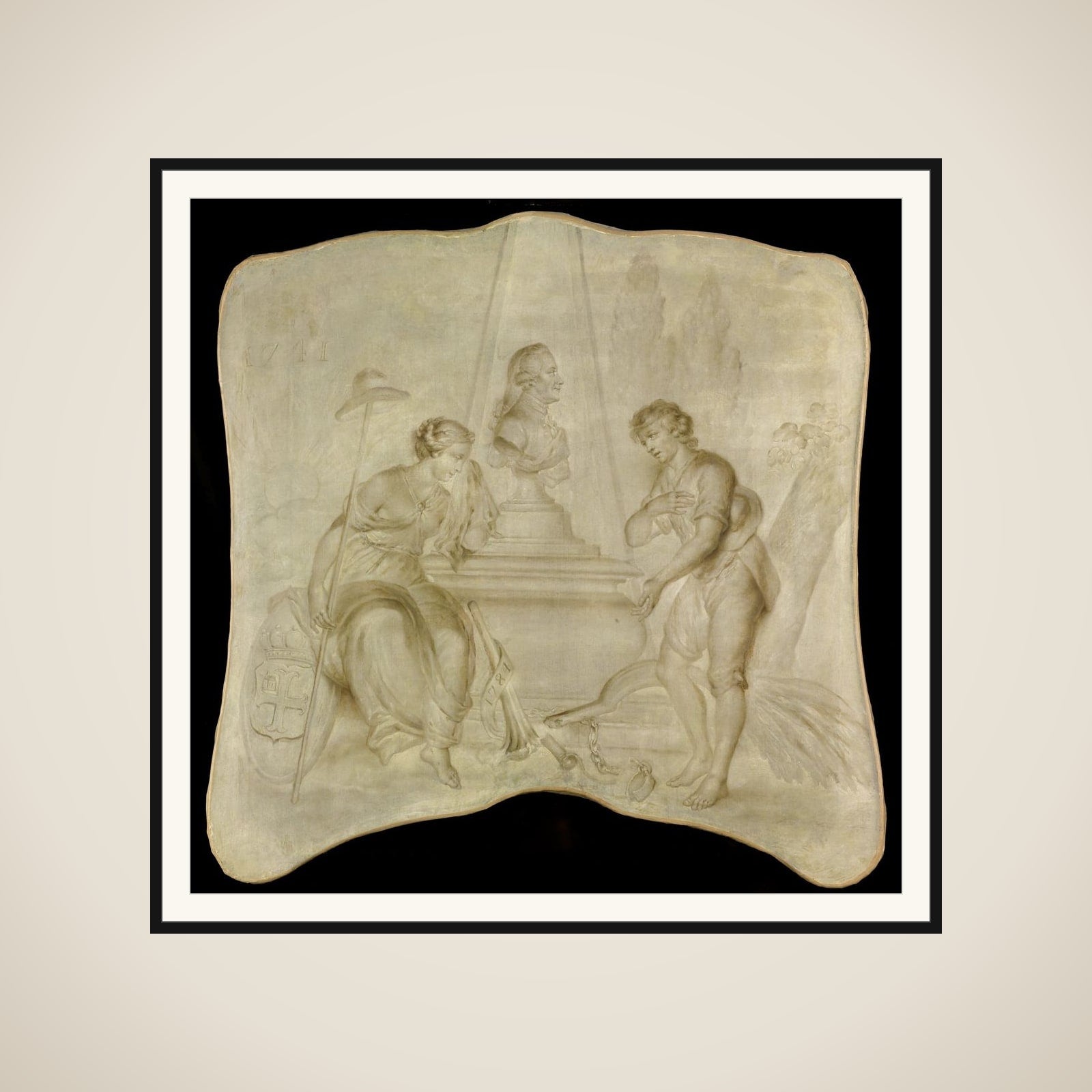 Freedom and Patriotism Mourning at the Tomb of Joan Derk Baron van der Capellen tot den Pol framed
