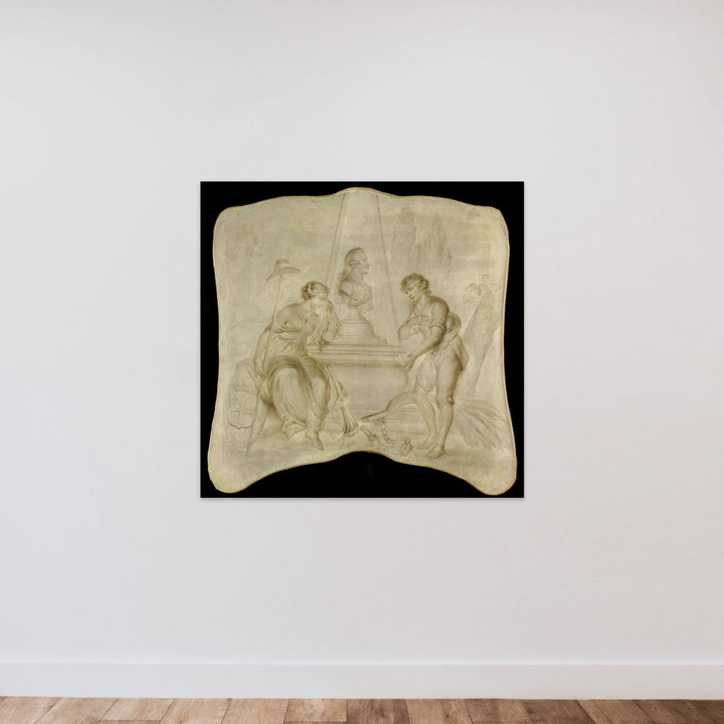 Freedom and Patriotism Mourning at the Tomb of Joan Derk Baron van der Capellen tot den Pol unframed — shown to scale