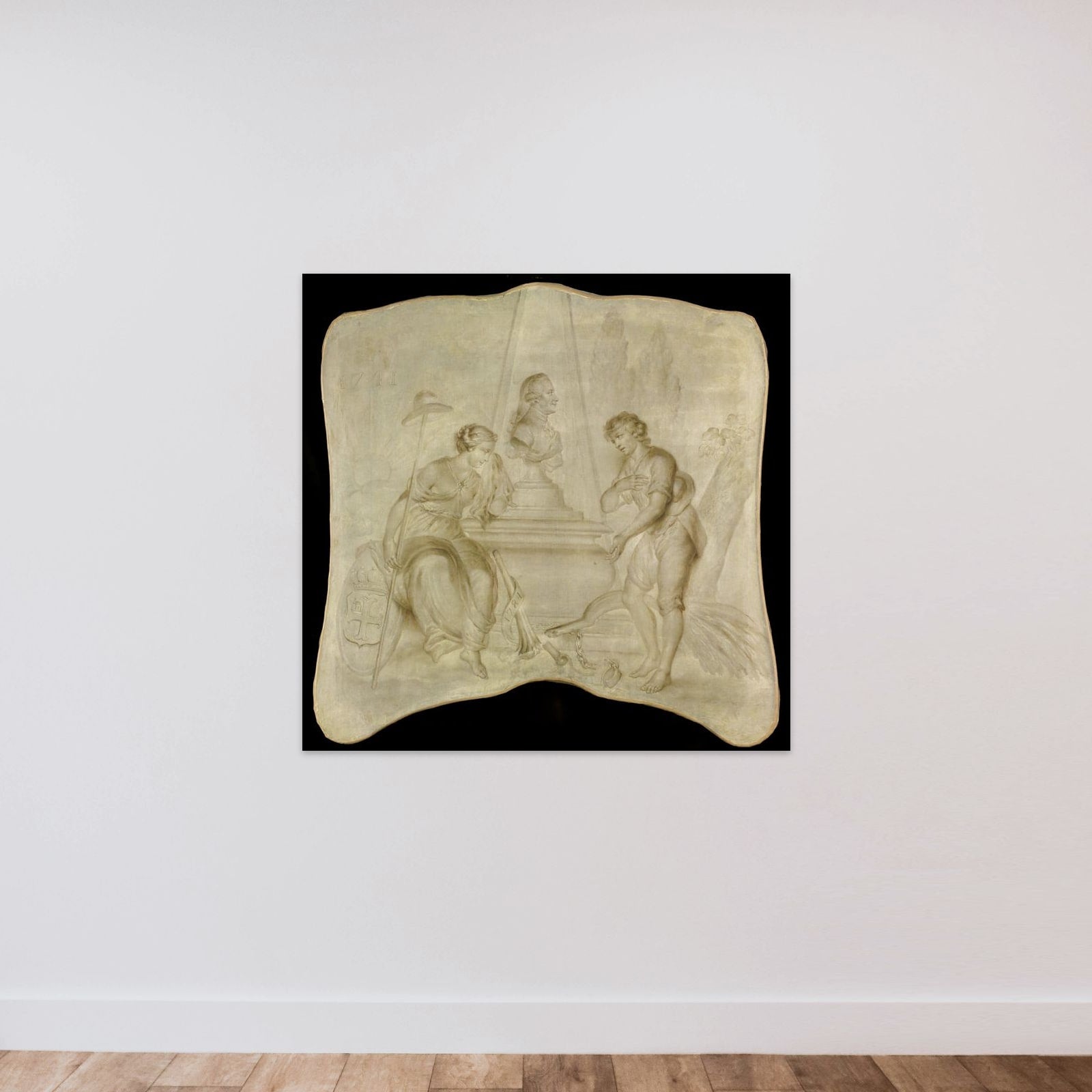 Freedom and Patriotism Mourning at the Tomb of Joan Derk Baron van der Capellen tot den Pol unframed — shown to scale