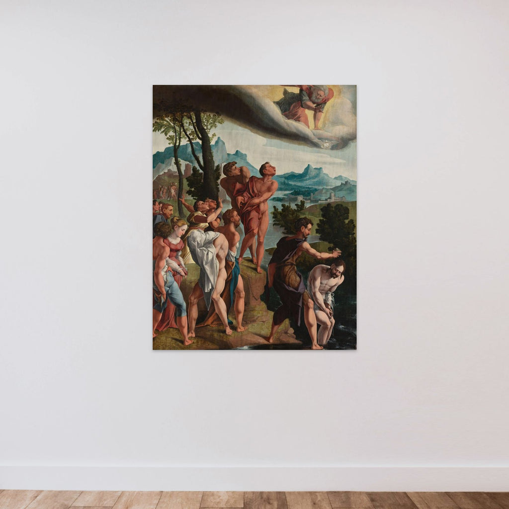 The Baptism of Christ unframed — shown to scale
