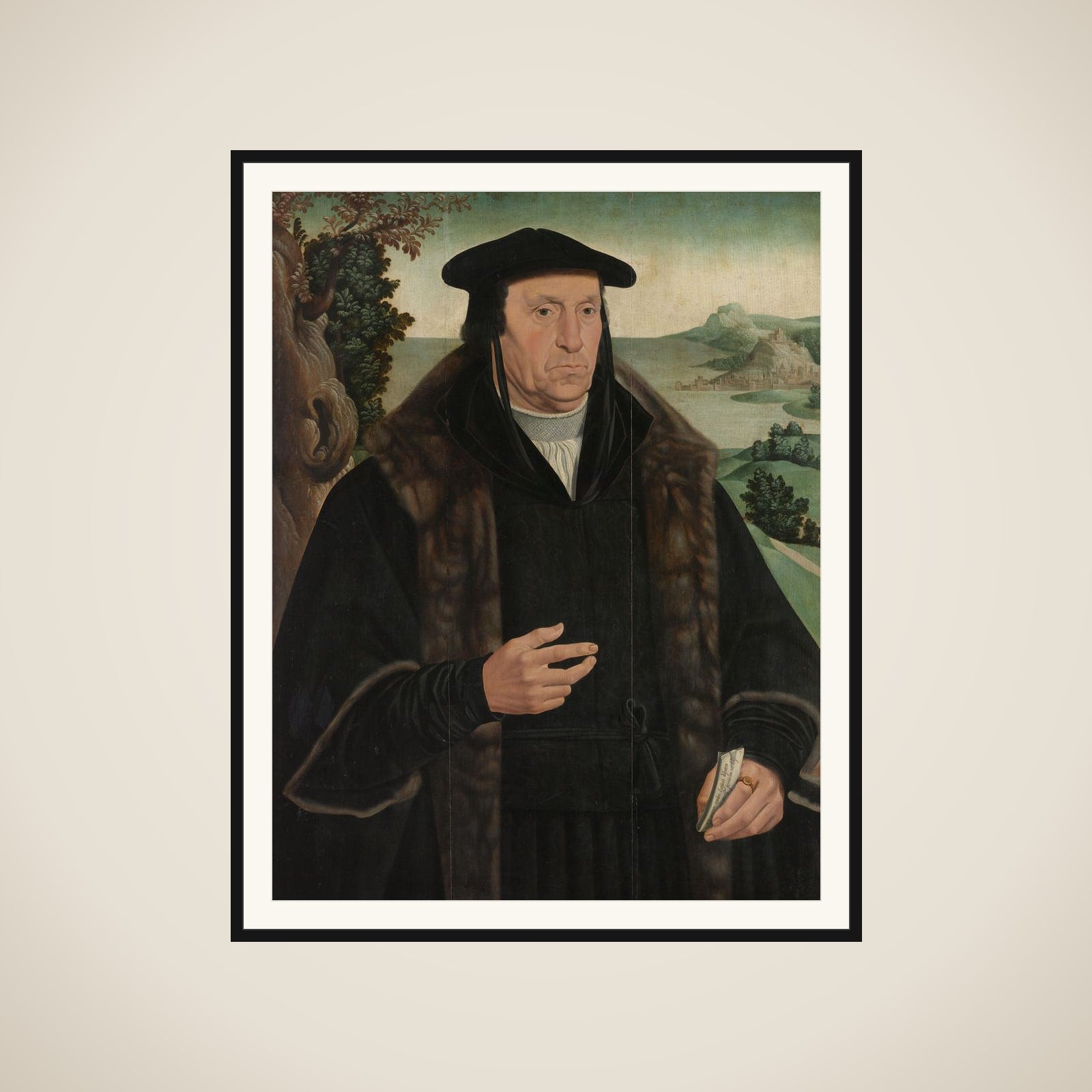 Portrait of Cornelis Aerentsz van der Dussen (1481-1556) framed