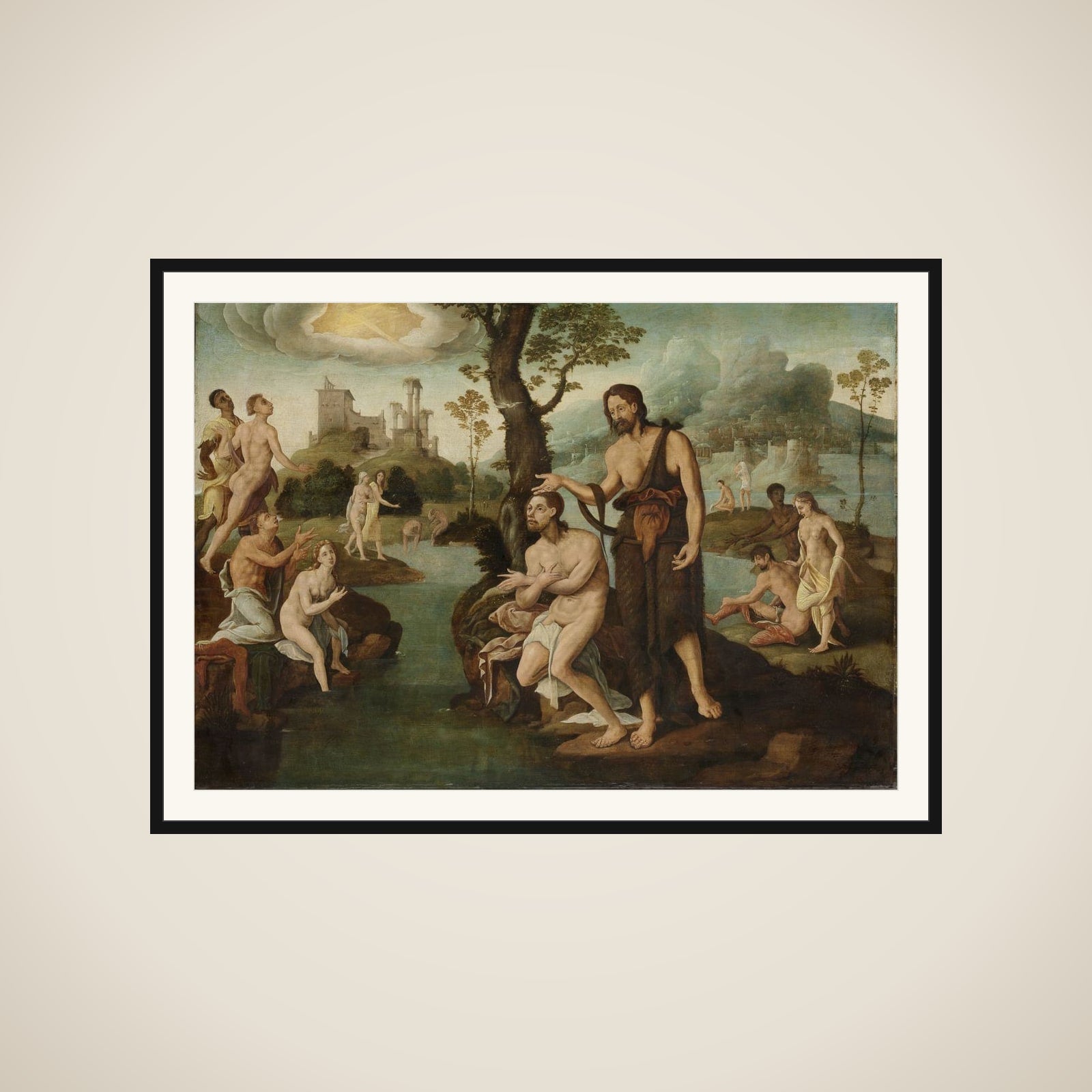 The baptism of Christ framed