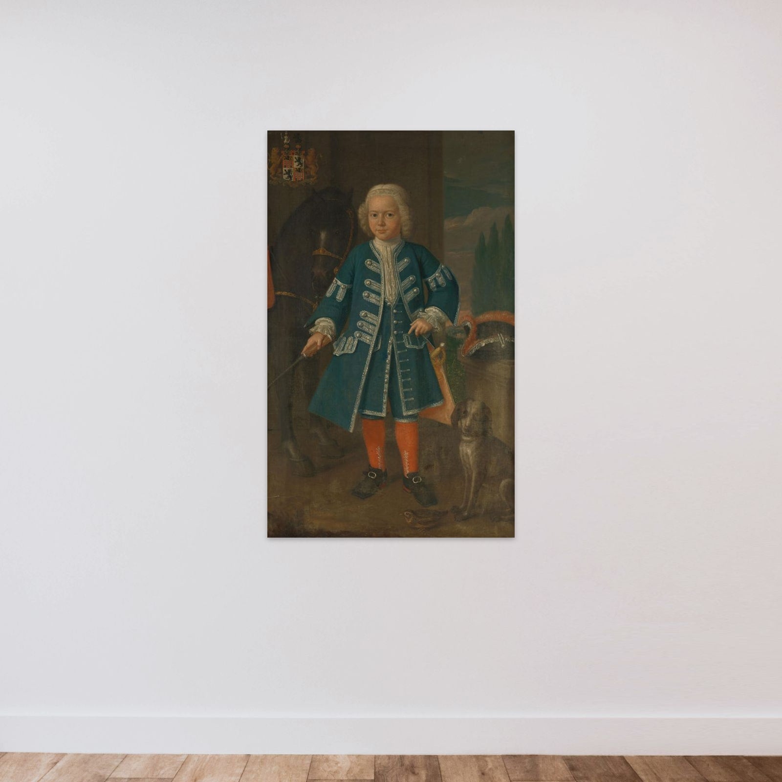 Portrait of Diederik van Hemert, Lord of Babyloniënbroek at six years of age unframed — shown to scale
