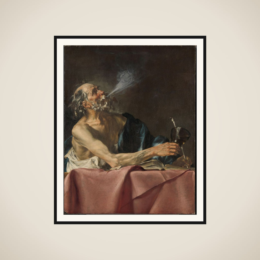 The Smoker Allegory of Transience framed