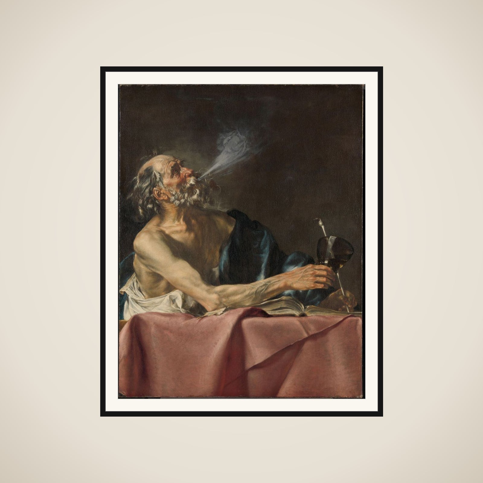 The Smoker Allegory of Transience framed