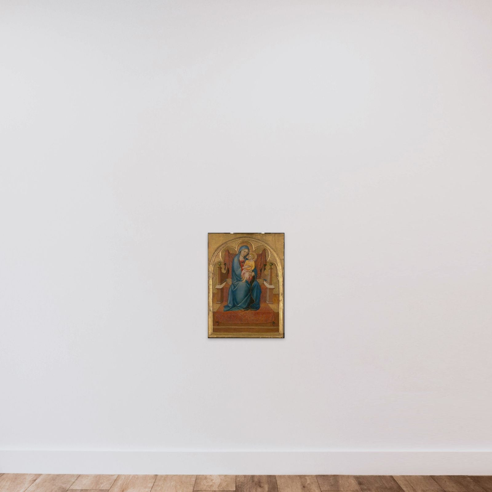 Virgin and Child unframed — shown to scale