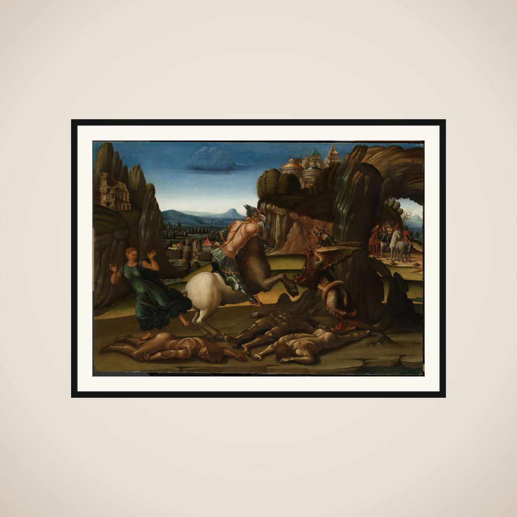 Saint George and the Dragon framed