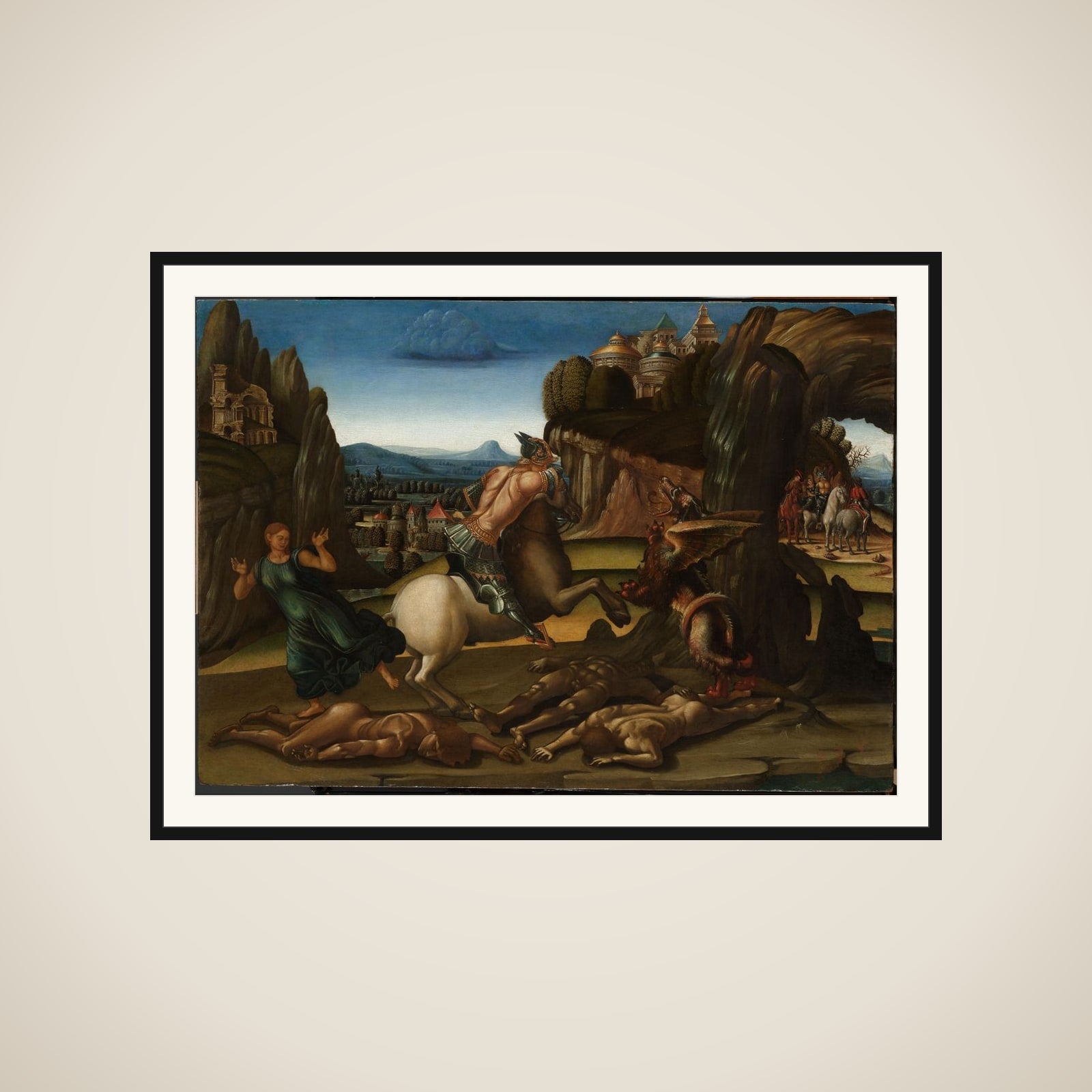 Saint George and the Dragon framed