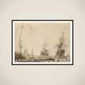 Ships near a Harbor framed