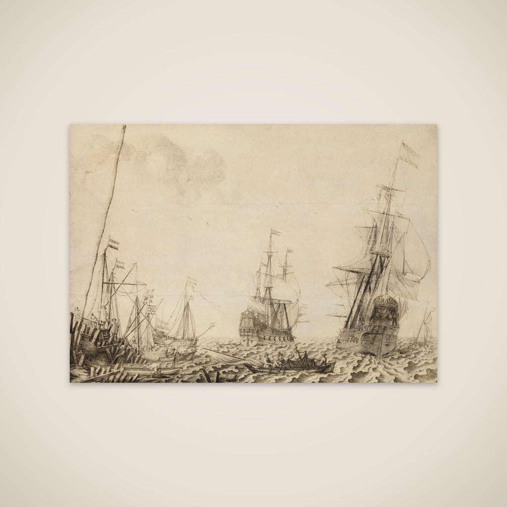 Ships near a Harbor unframed print