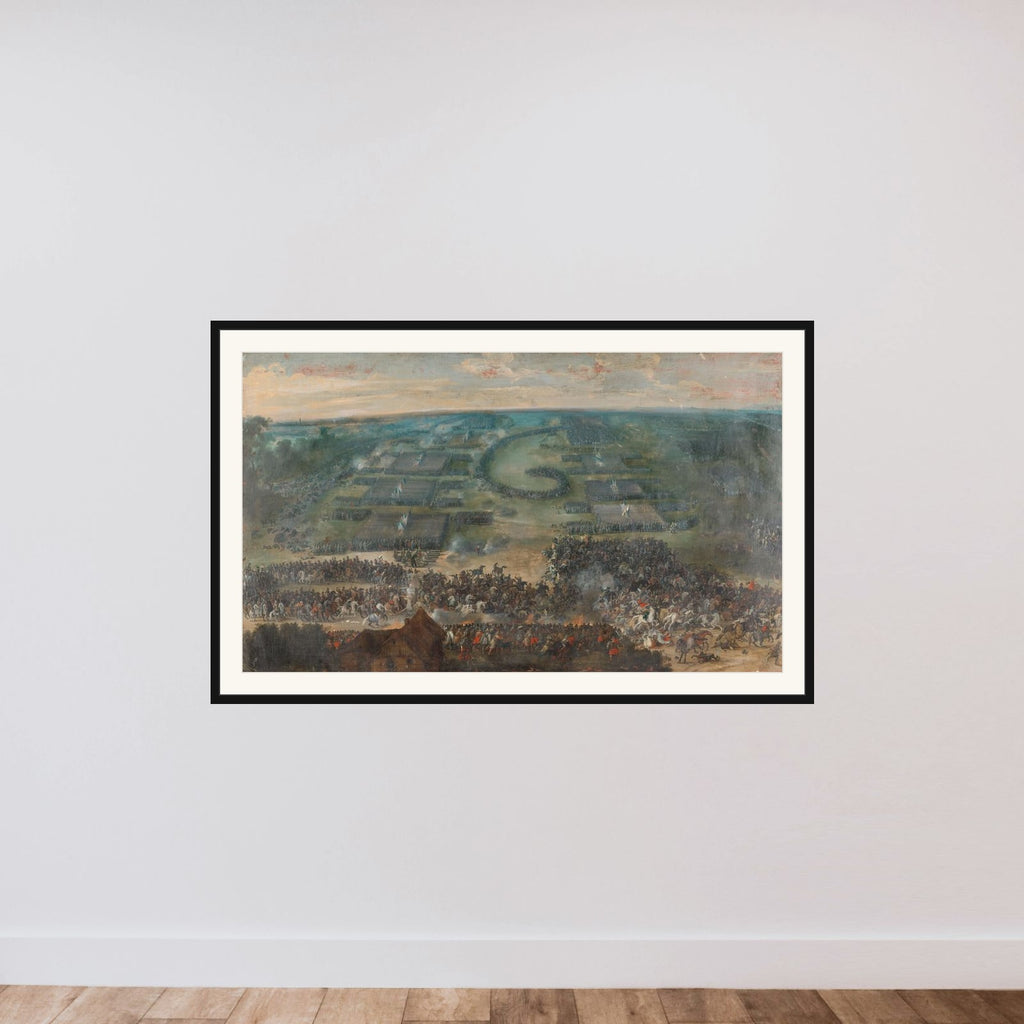 The Battle of Fleurus, 1622 framed — shown to scale