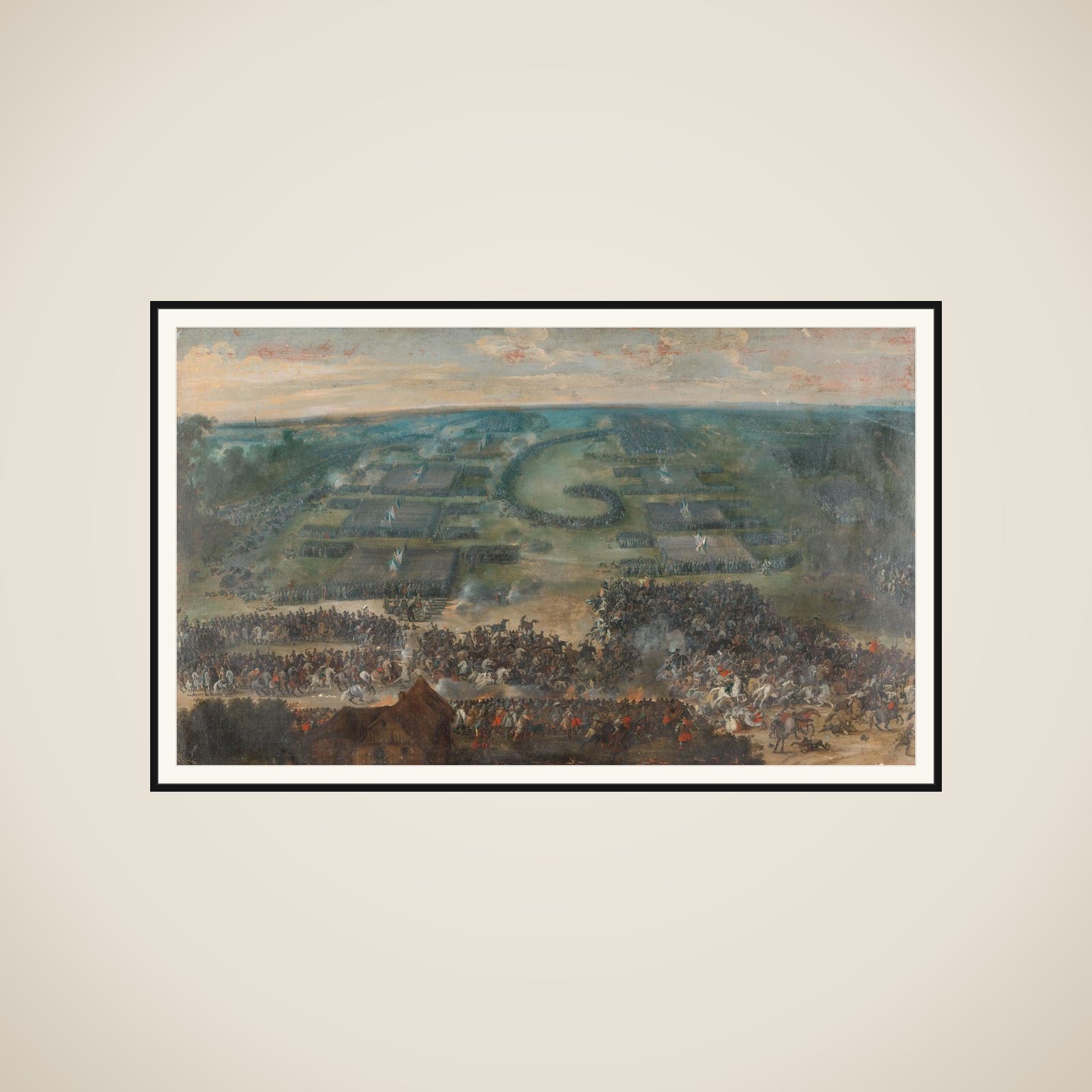 The Battle of Fleurus, 1622 framed