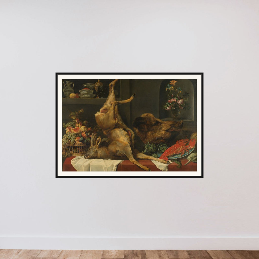 Larder Still life framed — shown to scale