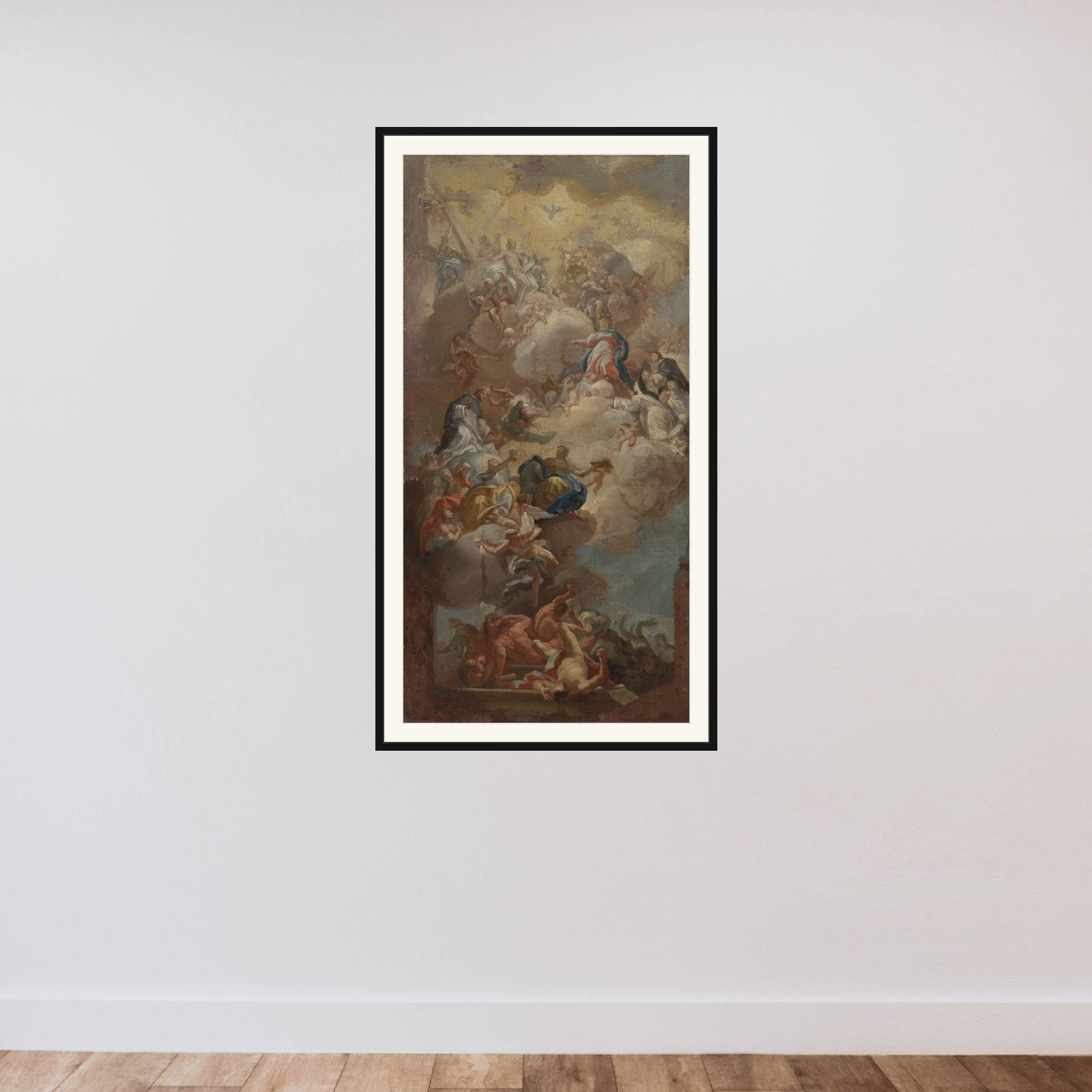 The Glorification of Saint Dominic framed — shown to scale