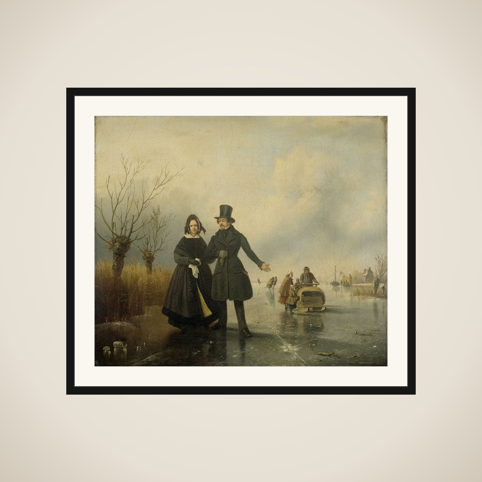 Portrait of Mr. and Mrs. Thijssen on the Ice framed