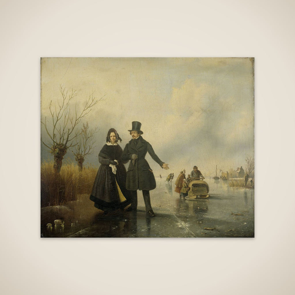 Portrait of Mr. and Mrs. Thijssen on the Ice unframed print