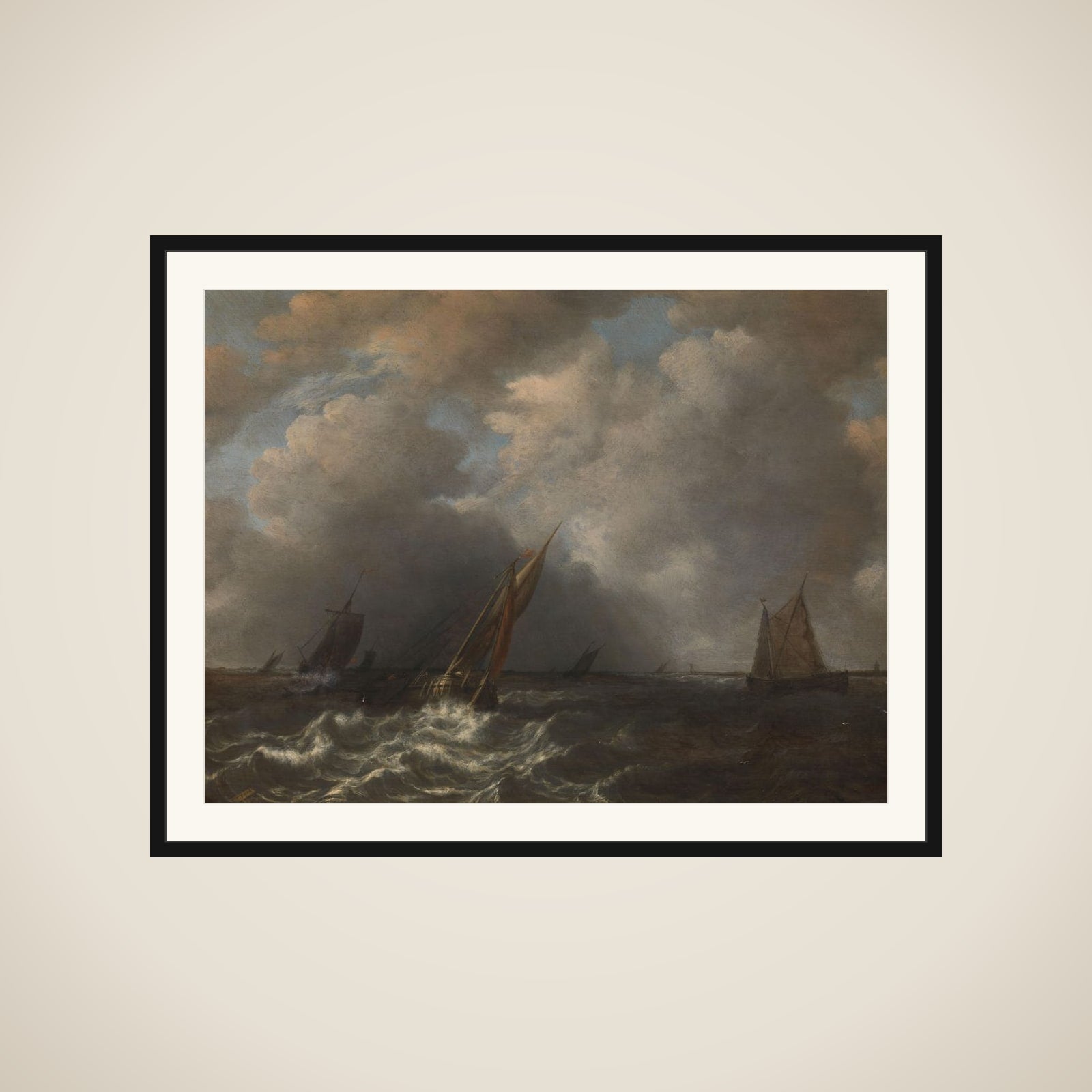 Storm on the Meuse River framed