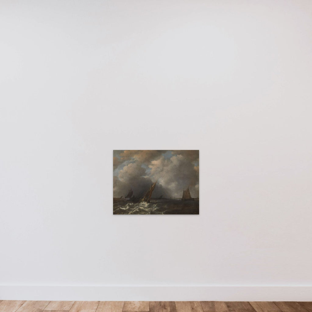 Storm on the Meuse River unframed — shown to scale