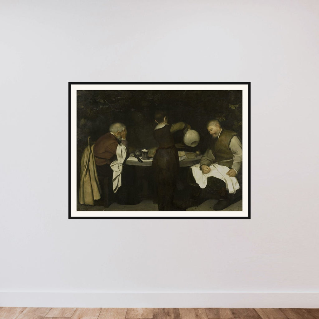 Supper at Emmaus framed — shown to scale