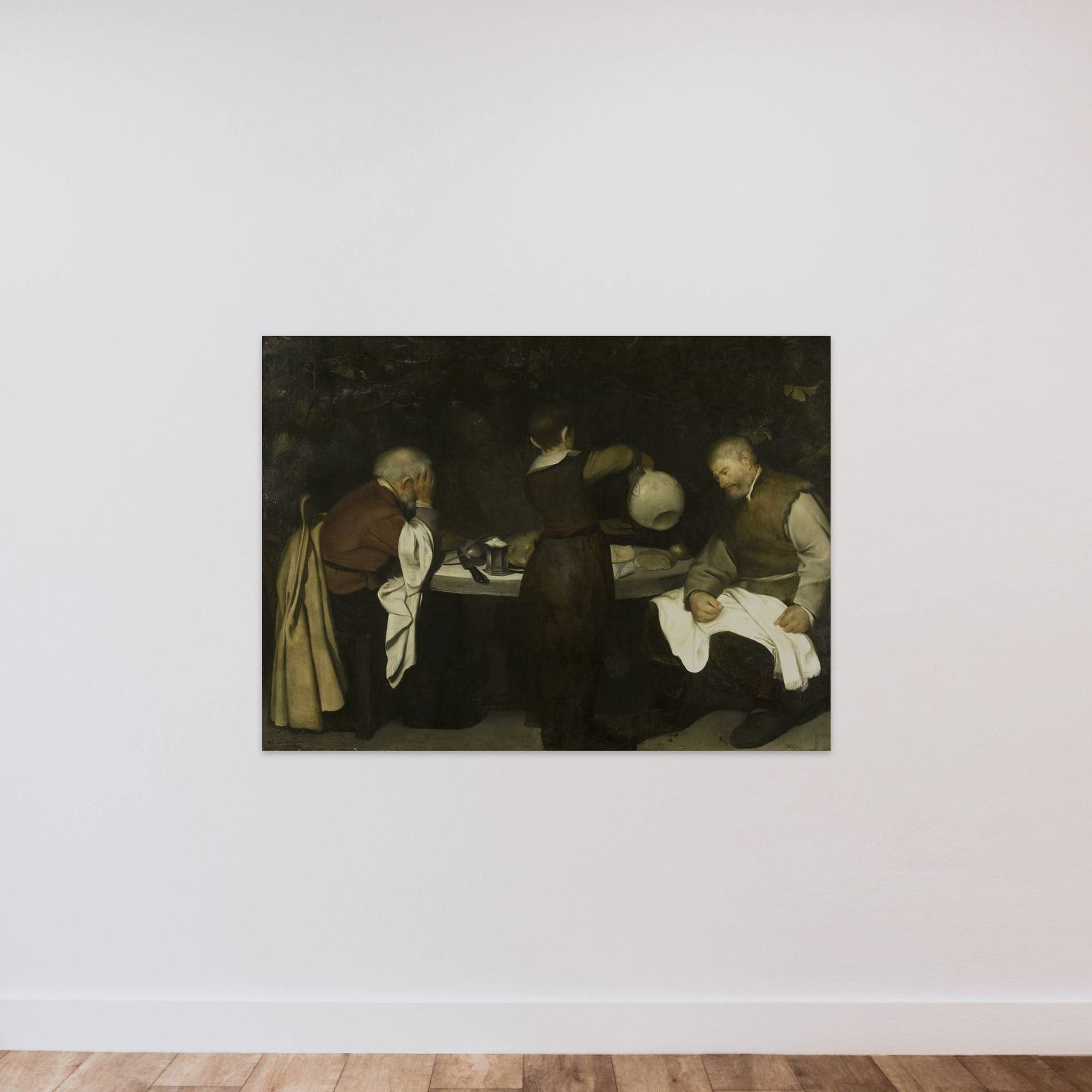 Supper at Emmaus unframed — shown to scale