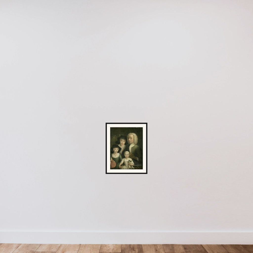 Self Portrait with his Wife Sanneke van Bommel and their two Children framed — shown to scale