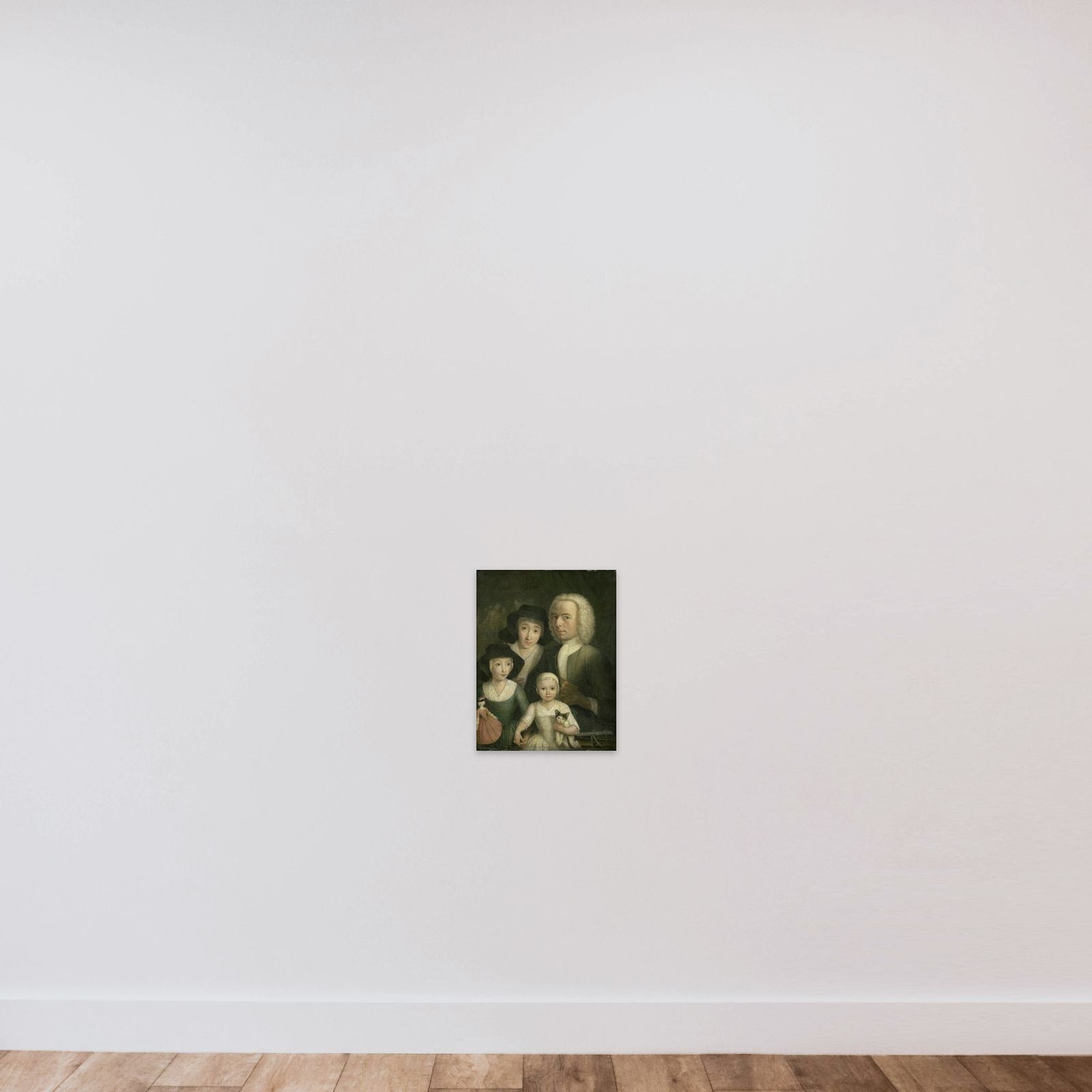 Self Portrait with his Wife Sanneke van Bommel and their two Children unframed — shown to scale