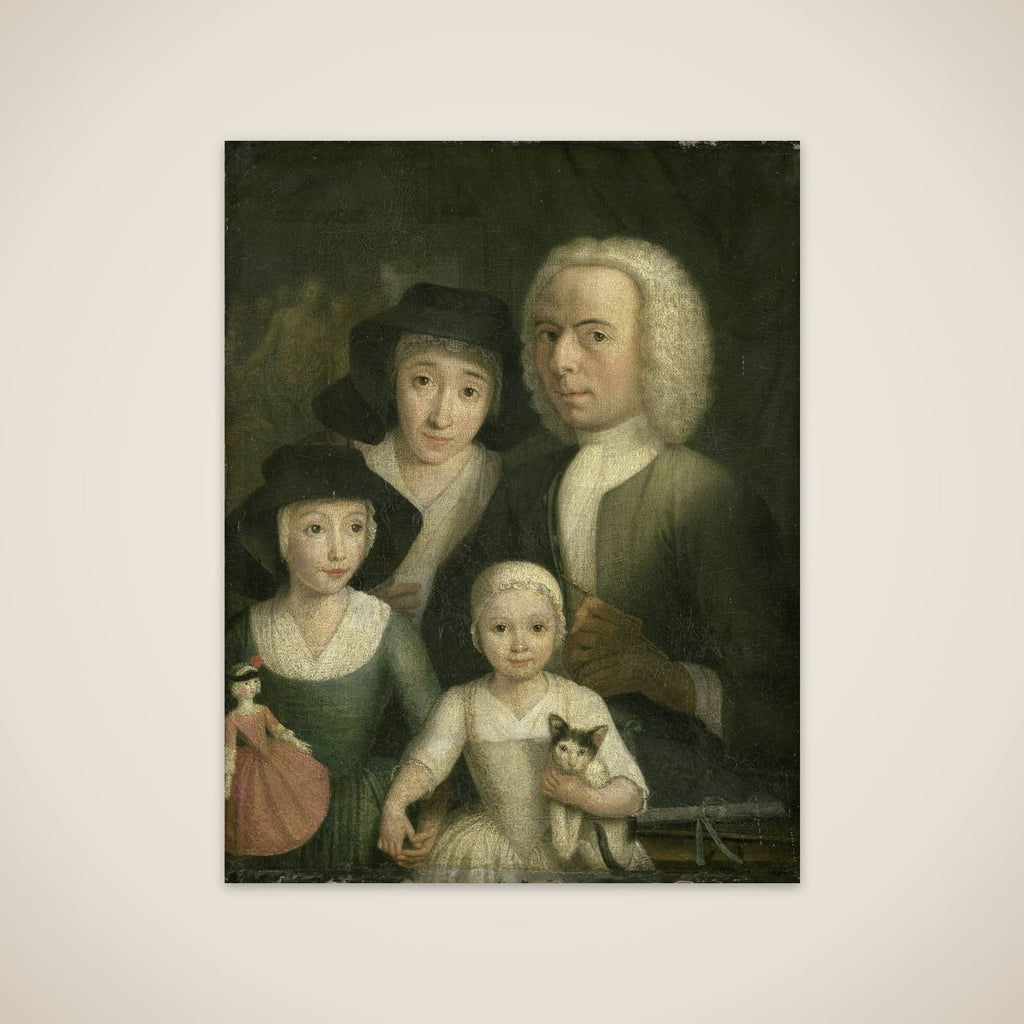 Self Portrait with his Wife Sanneke van Bommel and their two Children unframed print