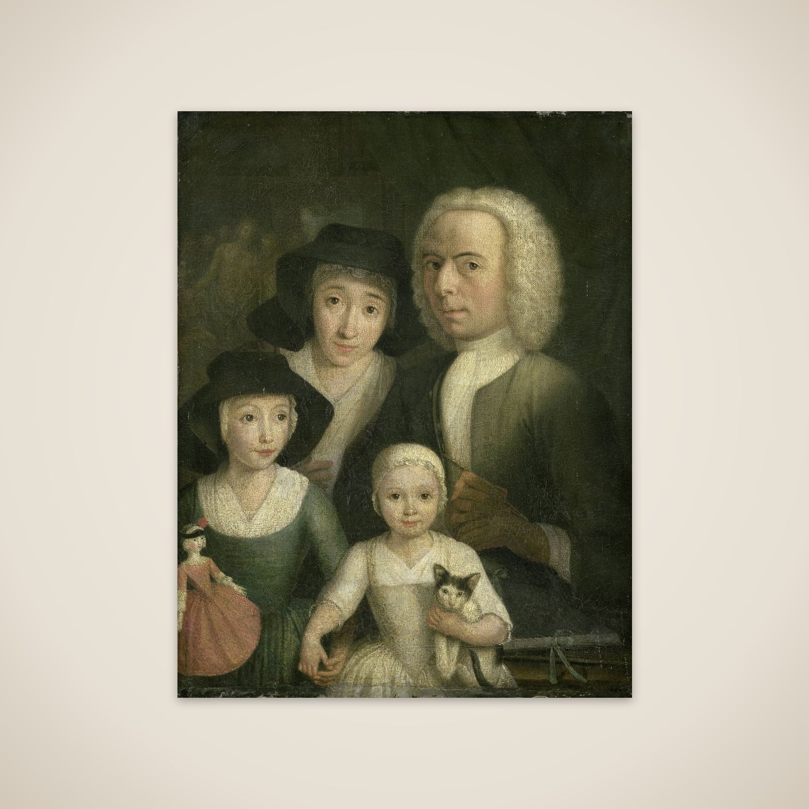 Self Portrait with his Wife Sanneke van Bommel and their two Children unframed print
