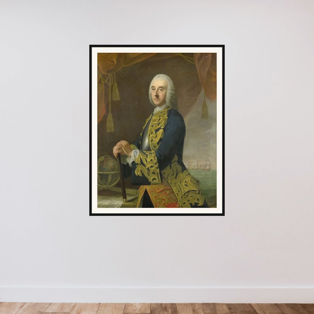 Portrait of Vice-Admiral Hendrik Lijnslager, Son of Harmen Lijnslager and Judith Allijn framed — shown to scale
