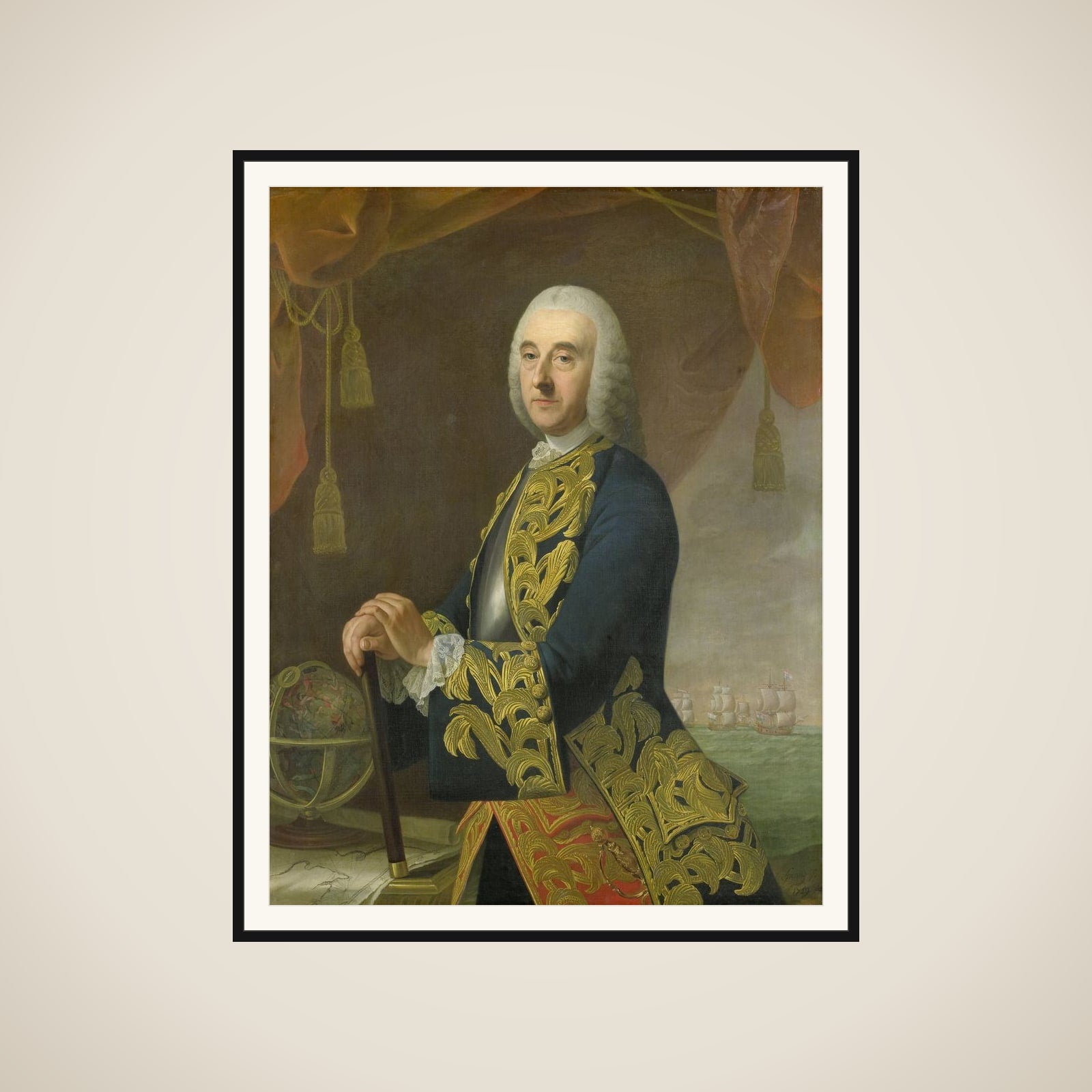 Portrait of Vice-Admiral Hendrik Lijnslager, Son of Harmen Lijnslager and Judith Allijn framed