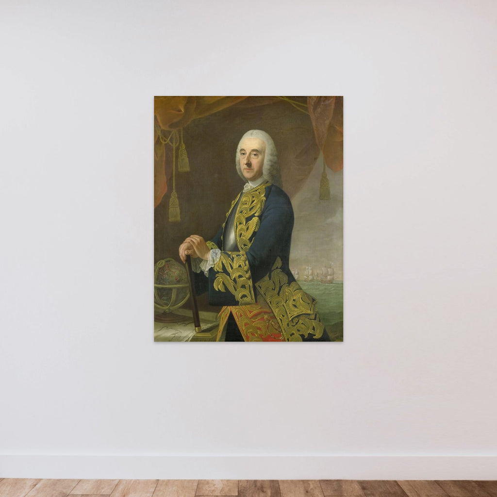 Portrait of Vice-Admiral Hendrik Lijnslager, Son of Harmen Lijnslager and Judith Allijn unframed — shown to scale
