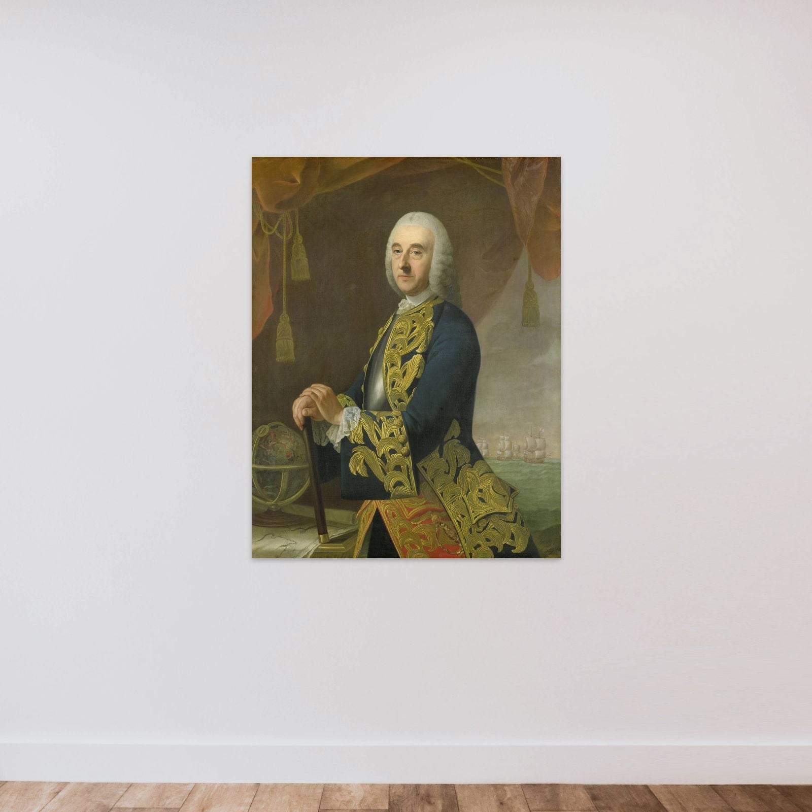 Portrait of Vice-Admiral Hendrik Lijnslager, Son of Harmen Lijnslager and Judith Allijn unframed — shown to scale