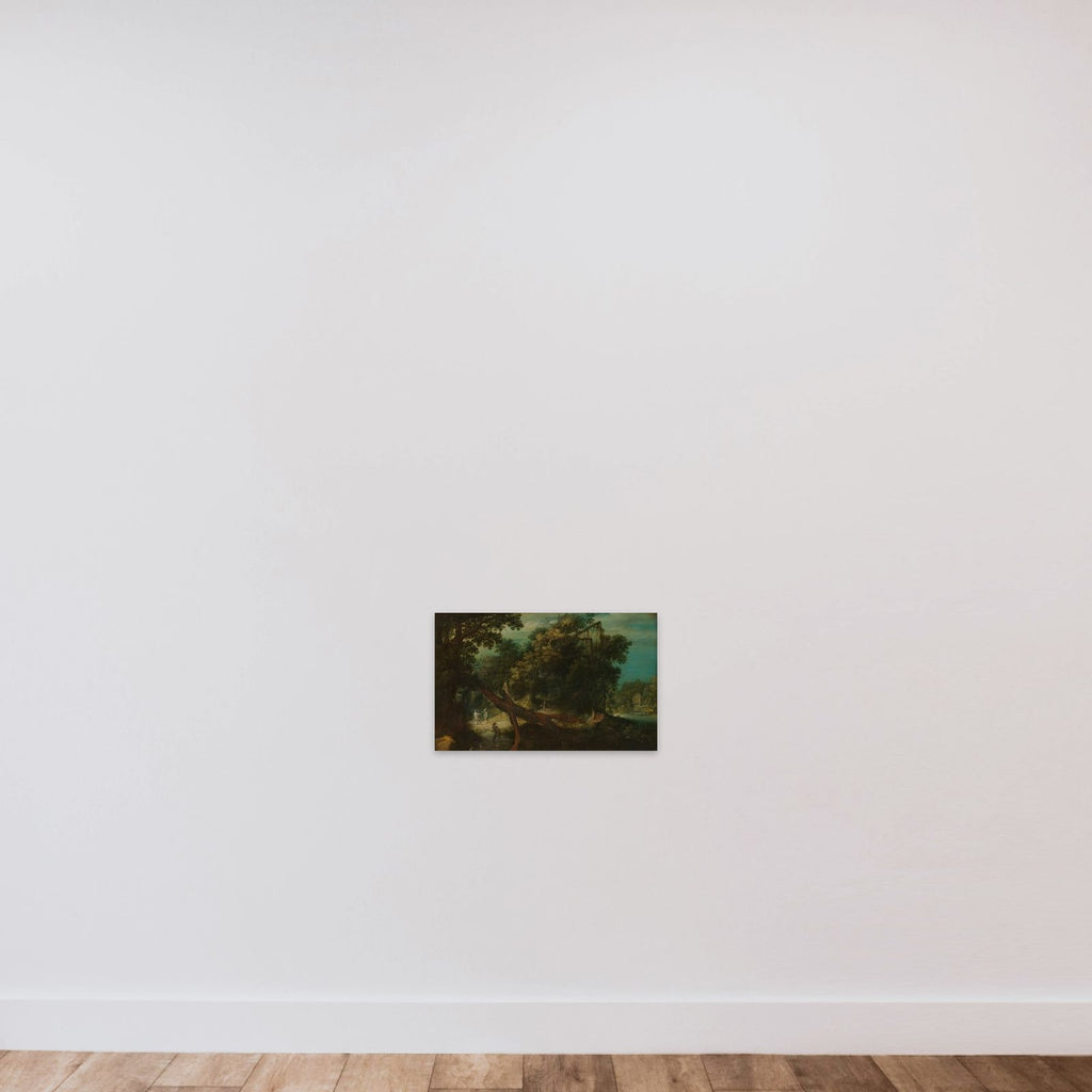 Shooters in a Forest Glade unframed — shown to scale