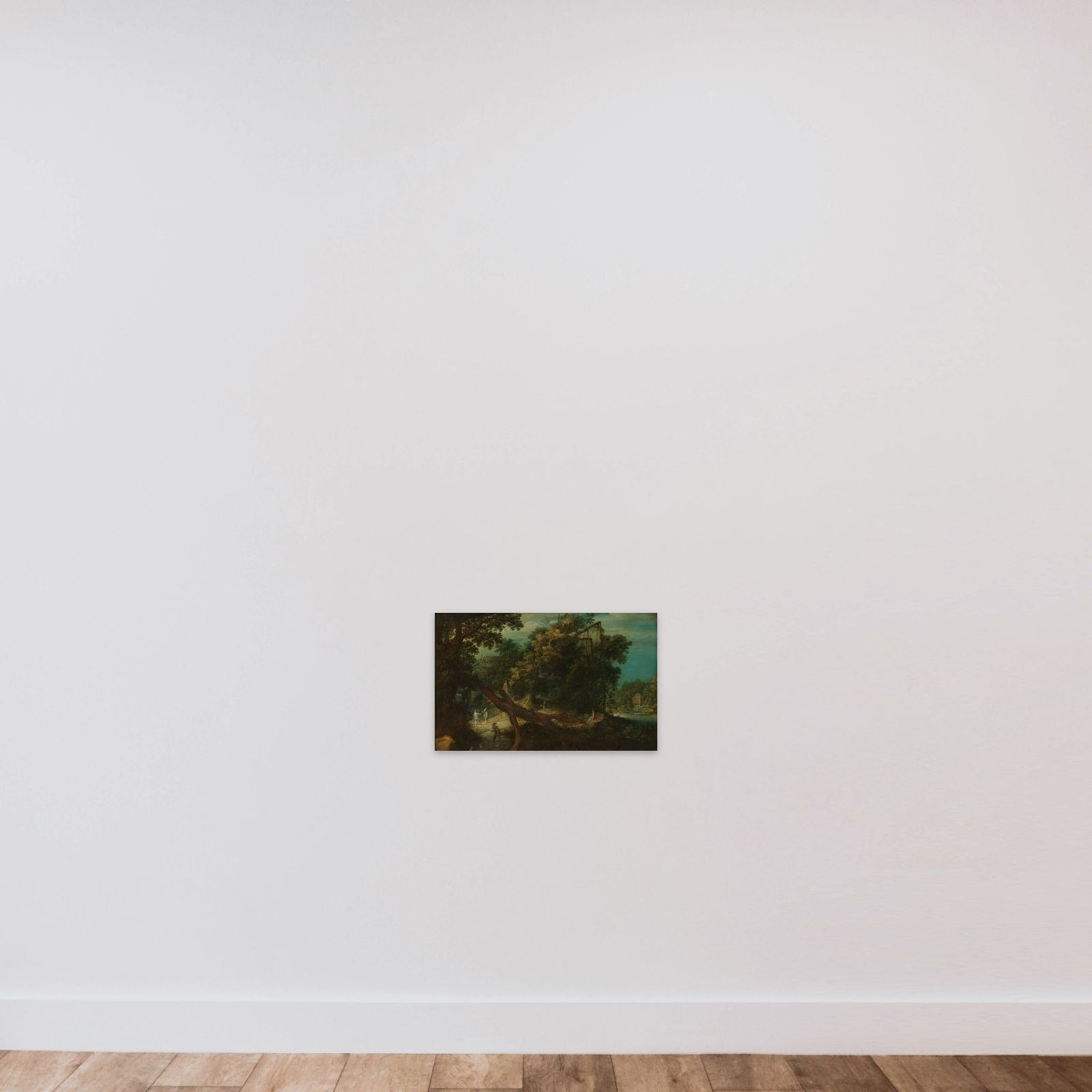 Shooters in a Forest Glade unframed — shown to scale