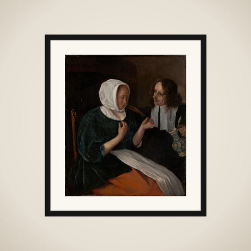 A couple drinking framed