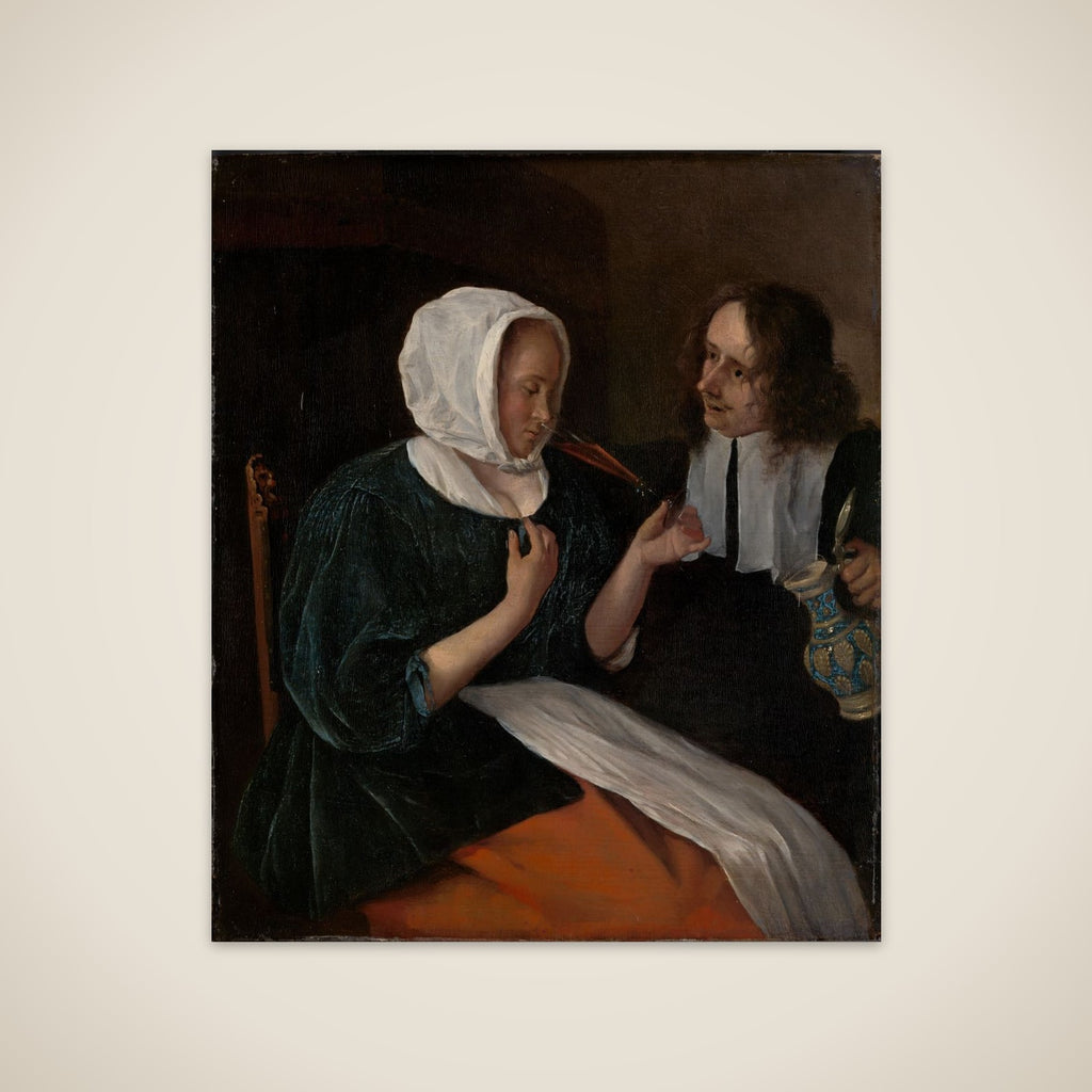 A couple drinking unframed print