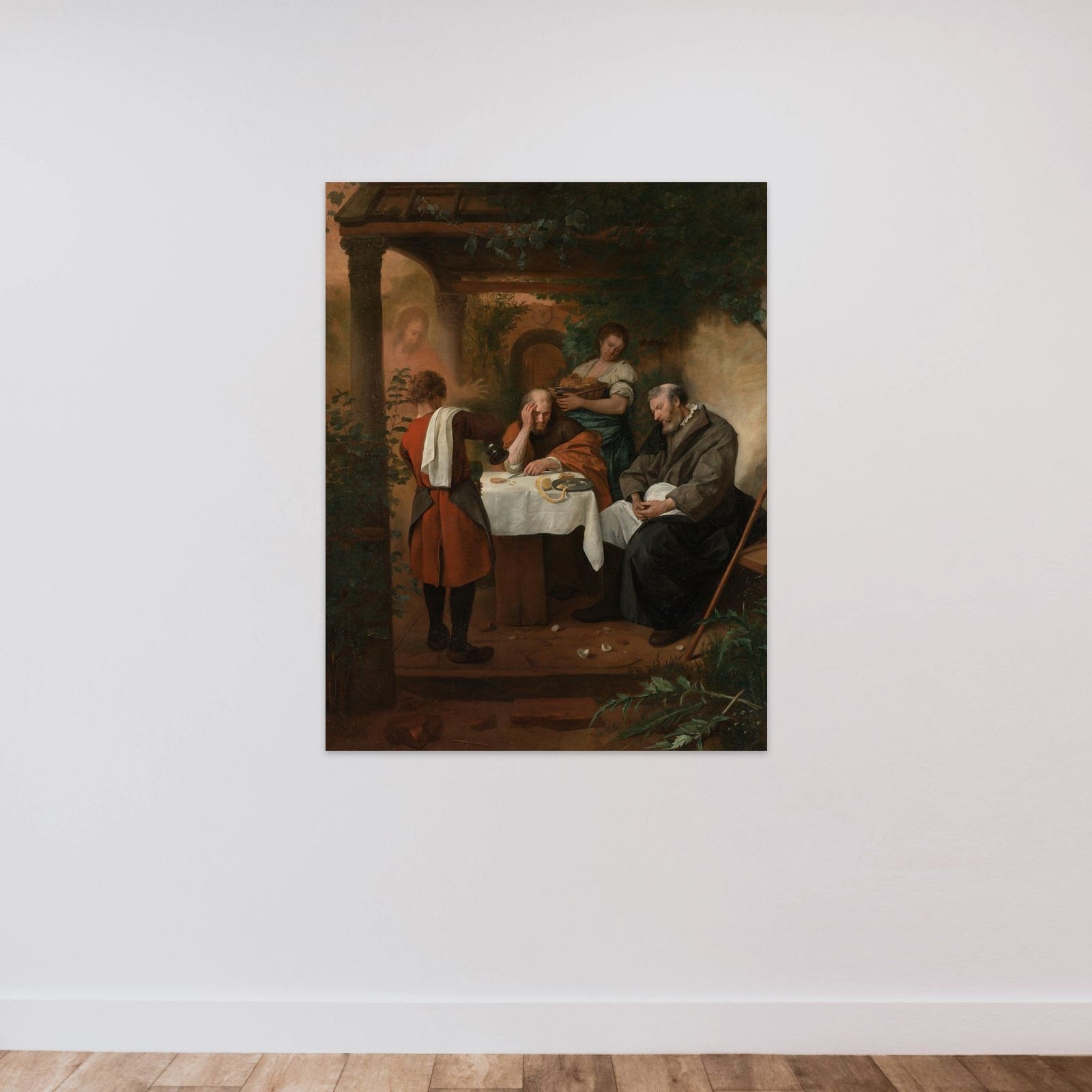 Supper at Emmaus unframed — shown to scale