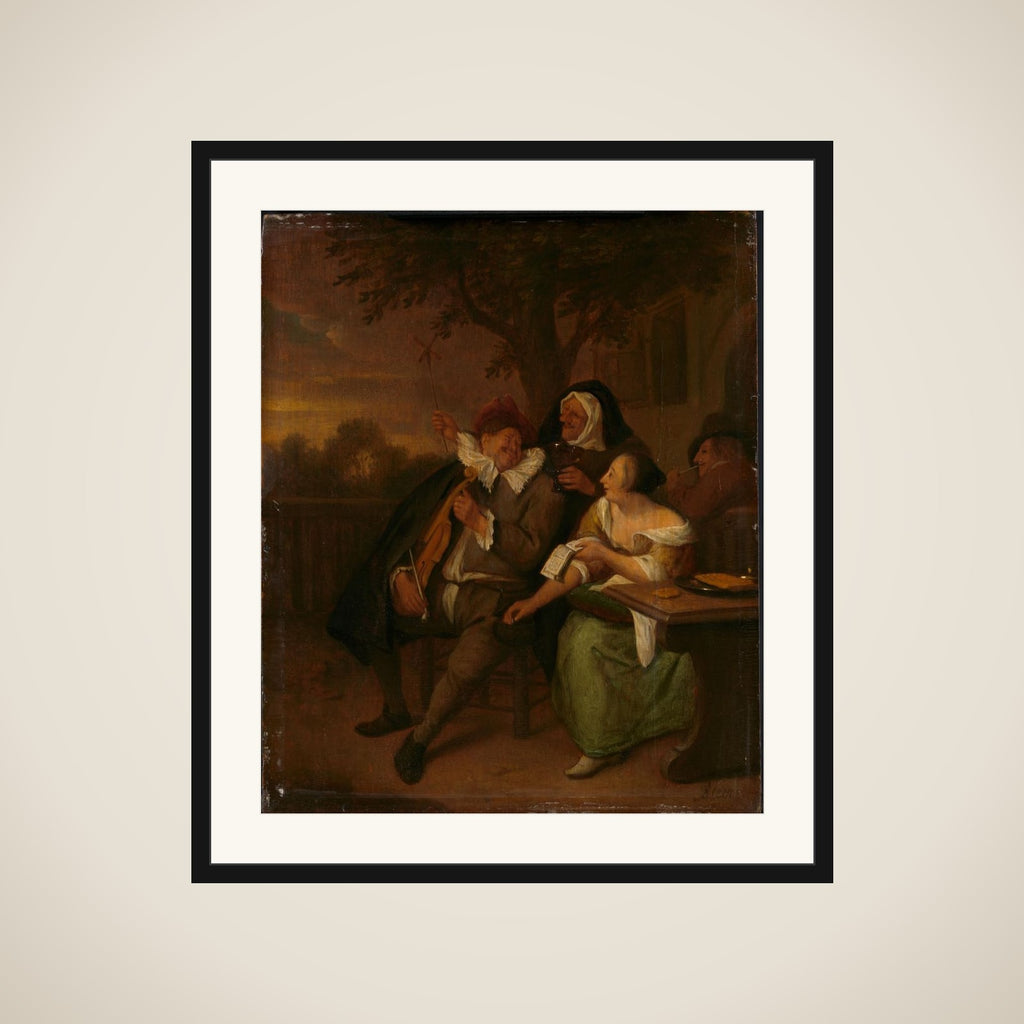 Man with a fiddle in bad company framed