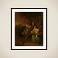 Man with a fiddle in bad company framed
