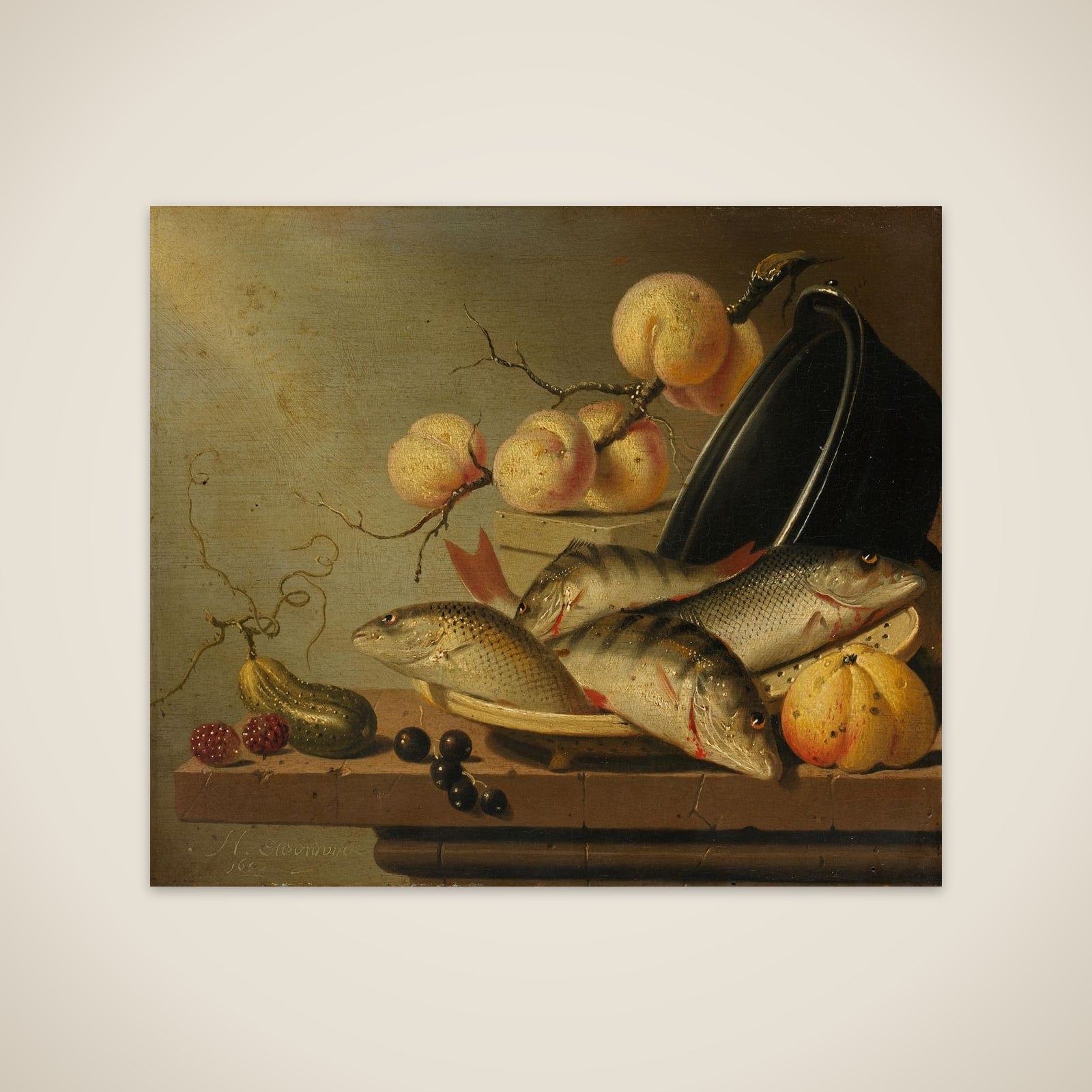 Still Life with Fish and Fruit unframed print