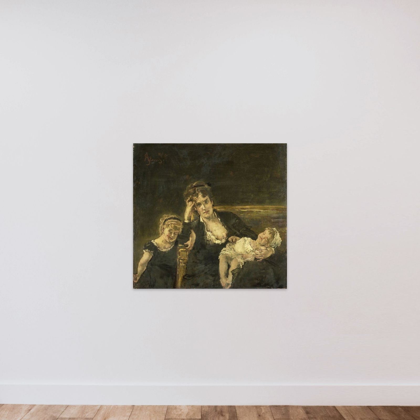 De weduwe unframed — shown to scale