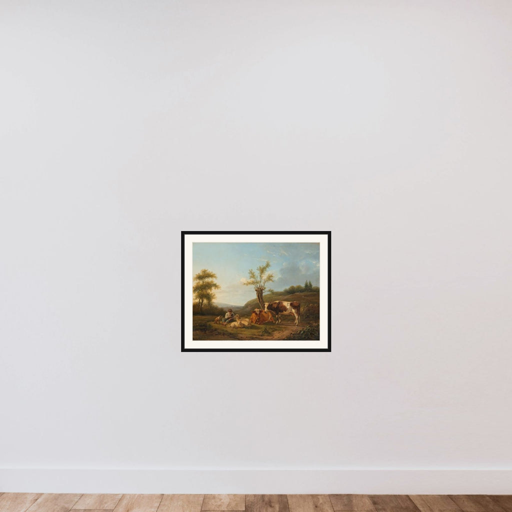 Landscape with Cattle near Darthuizen framed — shown to scale