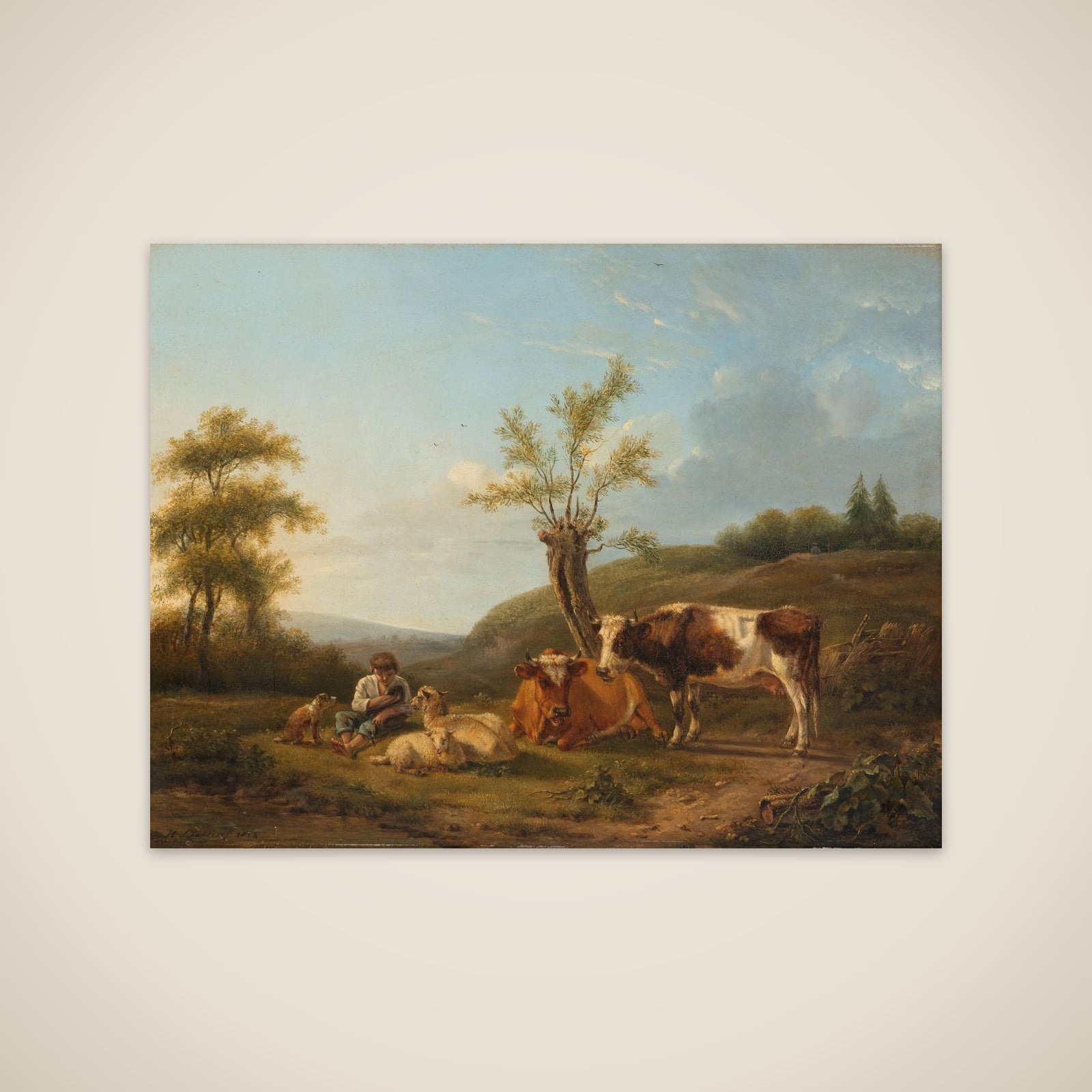 Landscape with Cattle near Darthuizen unframed print