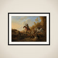 Hunters resting framed