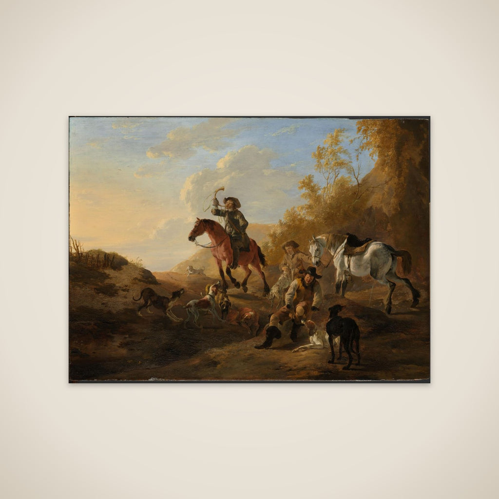 Hunters resting unframed print