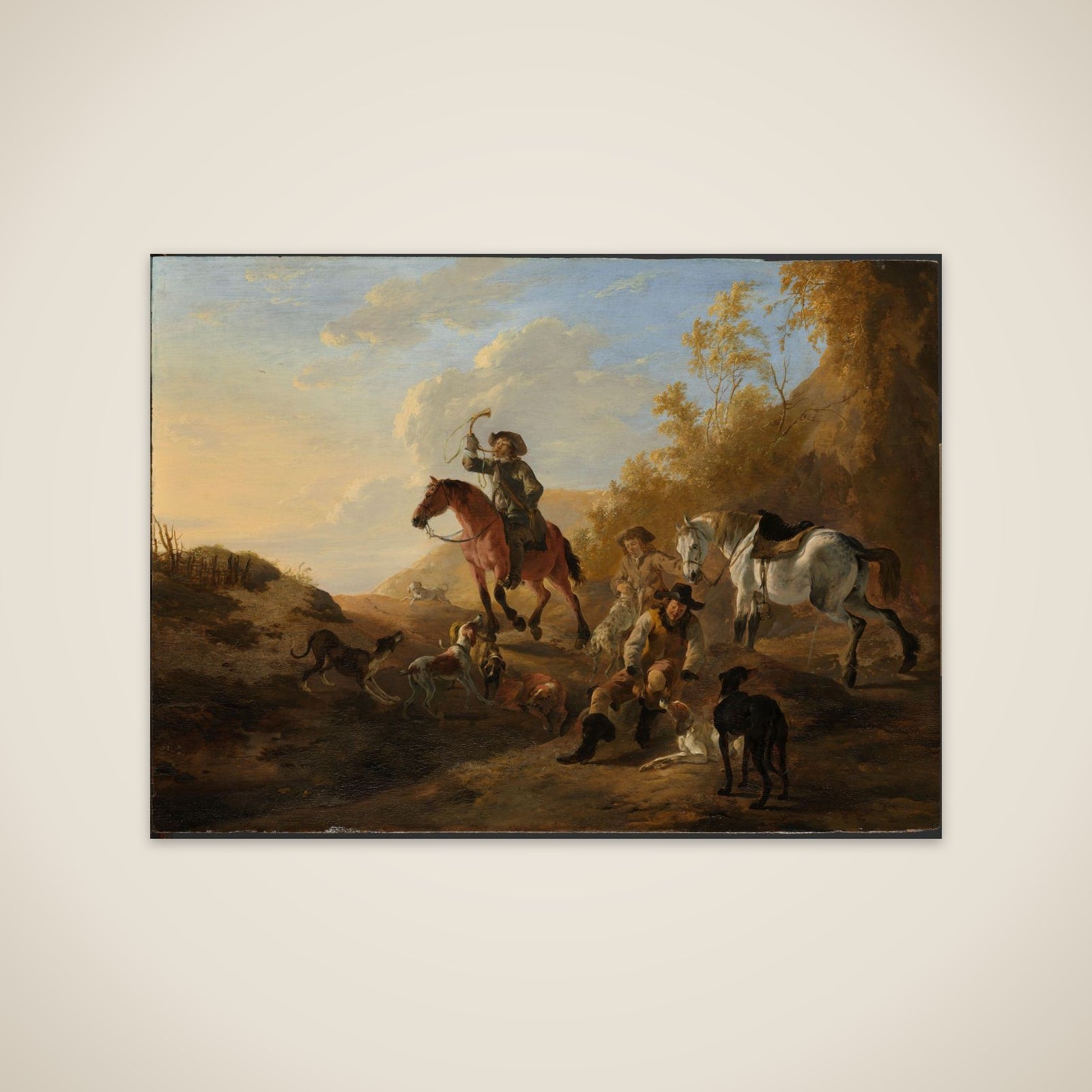 Hunters resting unframed print