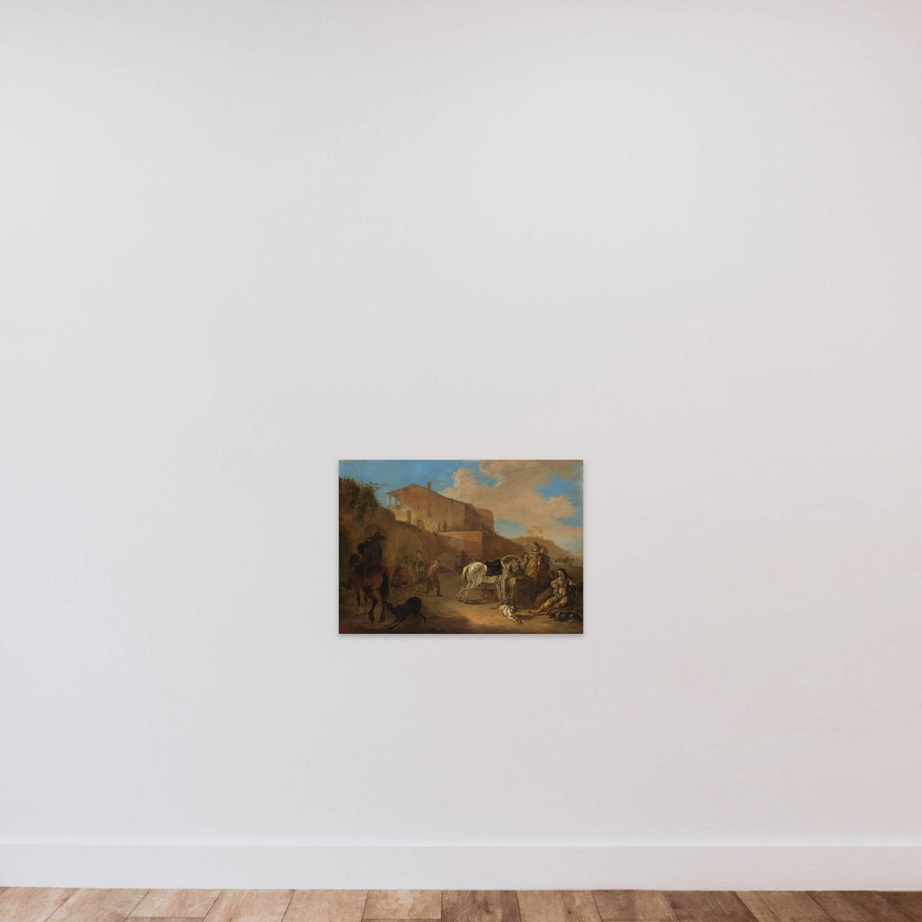 The hunting party unframed — shown to scale