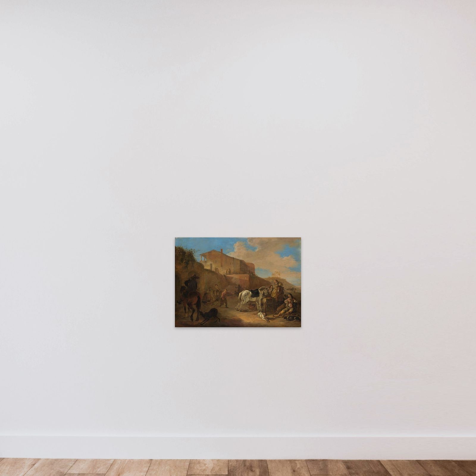 The hunting party unframed — shown to scale