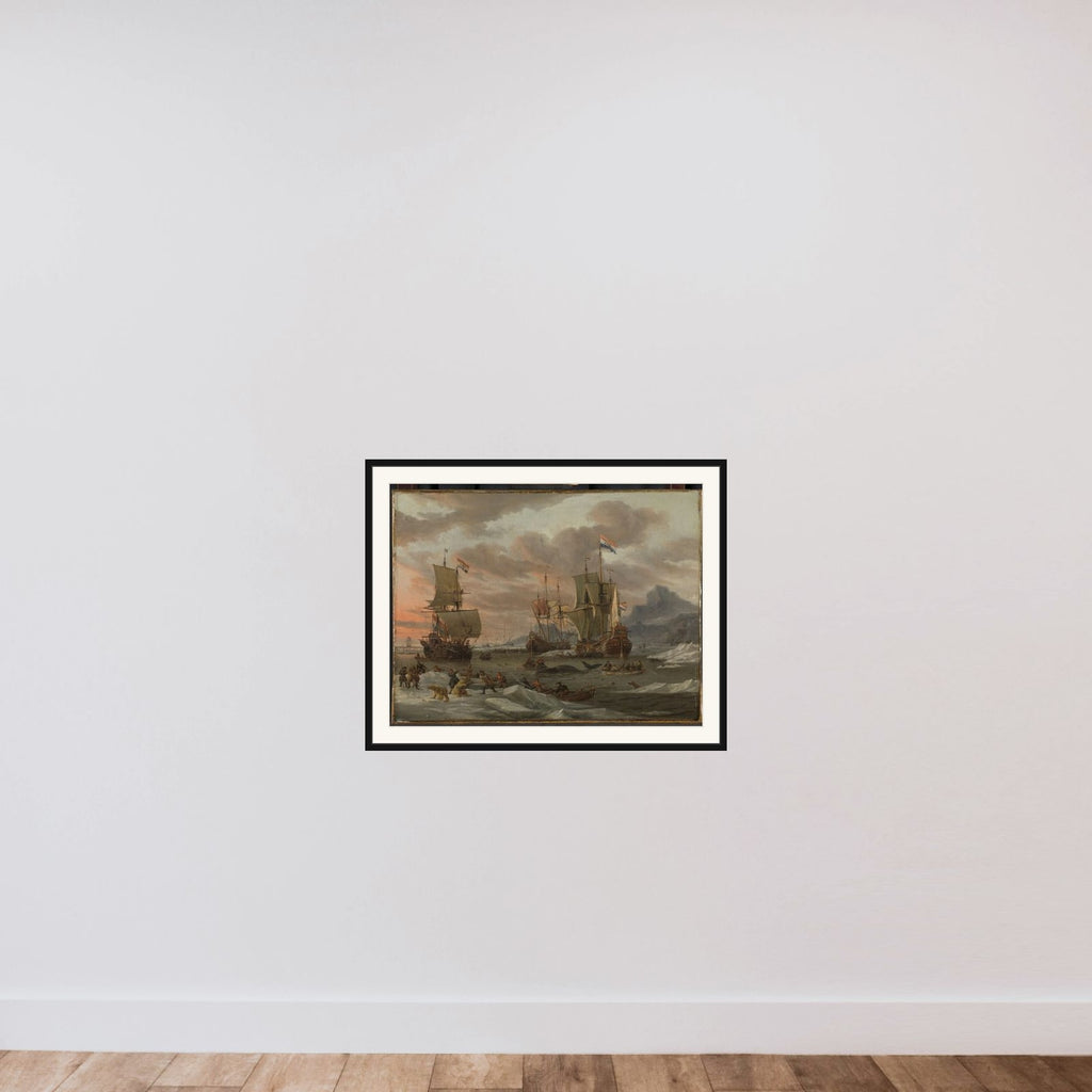 Whaling Grounds in the Arctic Ocean framed — shown to scale